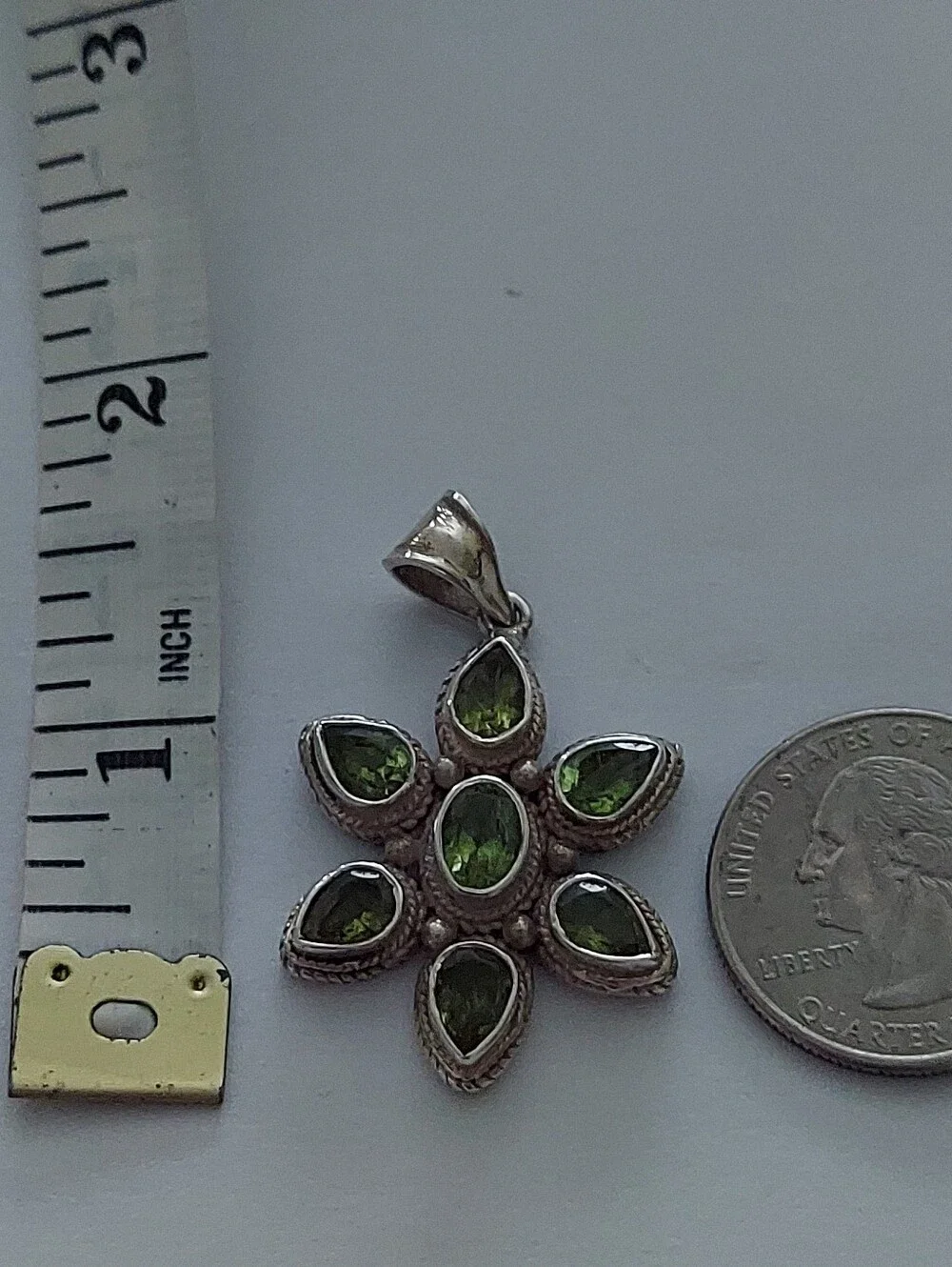 Sterling Silver and Peridot Pendant